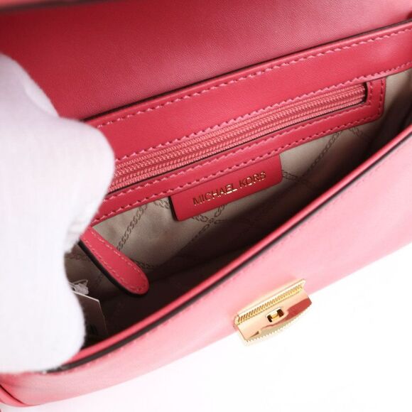 NWT MICHAEL Kors Bradshaw Woven Leather Convertible Shoulder Bag Light Berry Sor - Picture 10 of 14